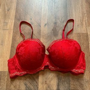 VS Dream Angels Lined Demi Metallic Lace Bra